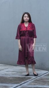 Piyama Kimono Daster Wanita 2 in 1 Warna Biru Seksi & Bahan Halus