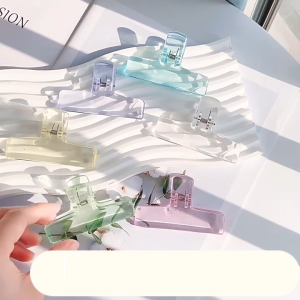 Alobeauty - [SATUAN] Jepit Kertas Mini Transparan Warna Warni Colorful Paper Push Clip Penjepit Kertas Dorong Binder Clip