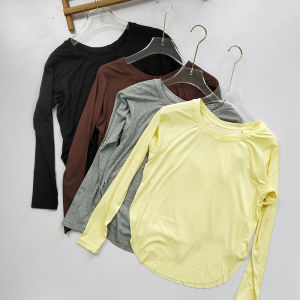 เสื้อโยคะผู้หญิงแขนยาวระบายอากาศได้ดี แขนกุด ลำลอง ฟิตเนส ผ้าฝ้ายโพลีเอสเตอร์ ระบายเหงื่อ ดูดซับความชื้น ฤดูร้อน 2025