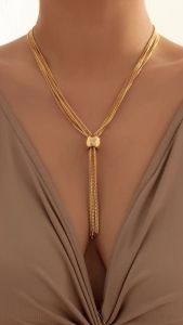 Adjustable Layered Long Tassels Chain Necklace for Women Trendy Charms Wedding Choker Necklaces 2023 Fashion Jewelry Accessories