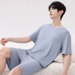 Bộ đồ ngủ nam MiiOW bằng lụa không đường may thoáng khí - mùa hè 2025