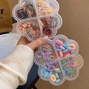 COD FREE BOX - JEPIT DAN IKAT RAMBUT ANAK SET WARNA WARNI / AKSESSORIS RAMBUT ANAK KOREAN ELASTIS