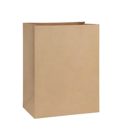 20/50PCS Brown Kraft Paper Bag Flat Mouth Paper Bag Bread Biscuit Vegetables Packaging Shopping Wedding Christmas Party Supplies