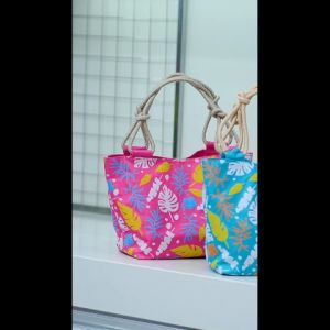 Hannah YUMI TOTE BAG LENGKAP DENGAN TALI CANTIK MOTIF DAUN MONSTERA