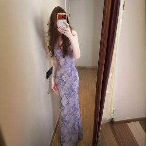 CHANGTONG | Unique Purple Slim Fit Long Dress
