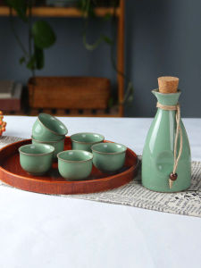 ชุดเครื่องดื่มไวน์เซรามิกโบราณขนาดเล็ก ชุดแก้วไวน์แดง ชุดแก้วไวน์เหลือง ชุดแก้วไวน์ขาว ชุดแก้วไวน์สีเขียว ชุดแก้วไวน์สีน้ำเงิน