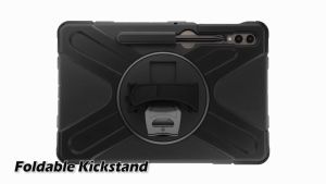 Hard Case Armor For Samsung Tab S9 FE Plus 12.4 inch SM-X610 SM-X616B 2023 Adjustable Kickstand Cover Bumper Shoulder Hand Strap TD753 Casing Heavy Duty Rugged Stylus Pen Slot Shock Resistant