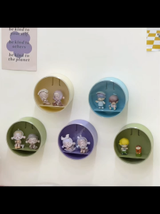 Round Transparent Display Box popmart Molly Blind Box DustProof Acrylic Doll Display Rack Storage Box