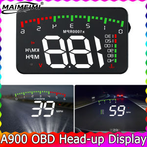 RYSJM | Windshield Projector 3.5 inch A900 On-board Computer Car Speedometer OBD2 Head up Display RPM Water Temperature Carplay Display