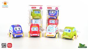IQ ANGEL SOFT PULL BACK VEHICLE TOYS (2PCS) / MAINAN MOBIL / MAINAN