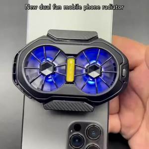 2024 New FS01 Phone Cooler 600mAh Dual Fan Rechargeable Radiator Game Cooling Back Clip Wireless Mute for Smartphones Universal