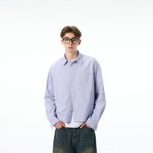 MADWITCH | Minimalist Clean Fit Senior Blue Shirt Jacket