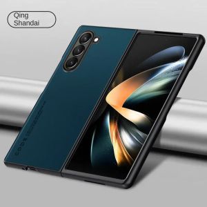 Luxury Carbon Fiber PU Leather Shockproof Phone Case for Samsung Galaxy Z Fold 8 Ultra 7 6 5 4 3 Hard Plastic Anti-Scratch Shell