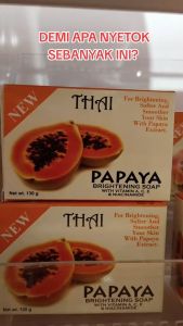 Sabun Mandi Jerawat Thai Pepaya Brightening Soap 130g