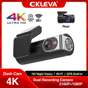 EKLEVA 4K Dash Cam 2160P Built-in GPS Mini Wifi Car DVR 24H Parking Monitior 1080P HD Night Vison 140 FOV Driving Recorder 30 Frames 4K+Ethernet 2K+built-in GPS Piano Paint 5-layer Protection Process Multi-layer Metal Radiator