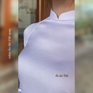Áo dài trắng lụa tây thi truyền thống đi học sinh nữ cấp 3 chụp hình kỷ yếu may sẵn loại 1 bóng xanh nhẹ