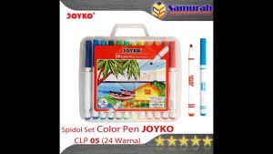 Spidol Set Joyko 24 Warna CLP 05 / Color Pen CLP-05 Hard Case 24 Colors Washable / Bisa Hapus CLP05