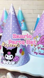 Sanrio Party Hat Topi Pesta Perlengkapan Ranger Dekorasi Ulang Tahun Cute Lucu Props Birthday Aksesoris Hello Kitty Kuromi Cinnamoroll Pompompurin Hangyodon Tuxedo Sam Badtz Maru My Melody Keroppi Little Twin Star