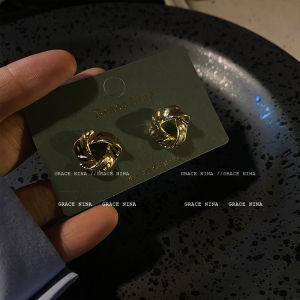 Retro Twisted Hairpin Earrings Simple Cool Style Womens Fashion Jewelry Alloy Material Fresh out New Year 2025 Trendy Ear Studs