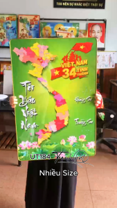 Khung tranh Bản đồ 34 tỉnh việt nam Tranh Bản Đồ 34 Tỉnh bản đồ việt nam treo tường bản đồ hành chính việt nam UT184