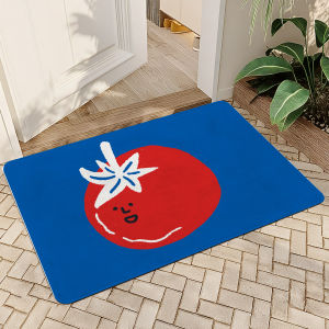 VIKAMA Tomato plush floor mat entrance door mat non-slip wear-resistant toilet bathroom carpet home decoration easy care