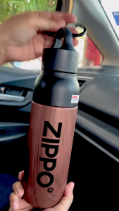 ZIPPO Bottle Air Black Warrior SPORT 580ML Insulated Thermos Cup with Carabiner for Sports & Outdoor
