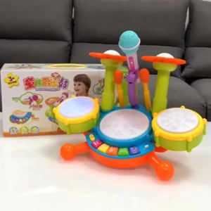 Trẻ Em Trống Jazz Bộ Đồ Chơi Âm Nhạc Cho Bé Tập Đi Nhạc Cụ Gõ Montessori Quà Tặng Giáo Dục Với Bài Hát Đèn Nhạc Dành Cho Độ Tuổi 0-6