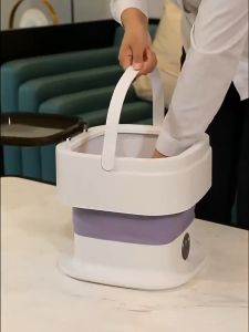 KONKO 11.5L Mini Washing Machine Folding Washing Machine Portable Laundry Washer Mesin Basuh With Dryer Blue Light Sterilization Baby Clothes Bra Socks Washer [Malay 3Pin Plug - 2 Years Warranty]