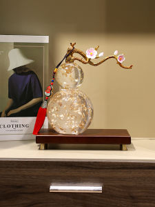 New Chinese Style Transparent Gourd Ornament Luxury Home Decor Living Room Study Entrance Wine Cabinet Decoration Gift