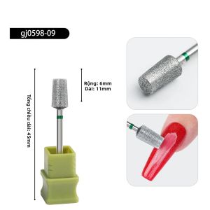1PC Mũi Khoan Móng Kim Cương Xoay Đầu Mài Bằng Cacbua Vonfram Dùng Cho Máy Khoan Điện Dụng Cụ Chăm Sóc Móng Tay Và Móng Chân