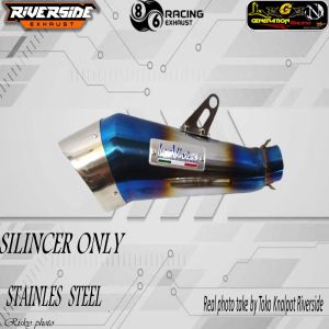 Silincer Silinser Leovince Blue inlet 50/51 mm untuk semua tipe motor