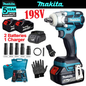 Makita Impact Wrench Heavy Duty Japan Sale 220v Electric Wrench With Charger Hammer Drill Set Power Tools Cordless Impact Drill Brushless 2 Battery Cordless Drill For Motorcycle Car Truck Rechargeable Original