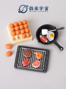 Miniature Kitchen Toy Set for Children Pan Skillet Baking Tray Spatula Model Realistic Play Food Display Toy Plastic Kitchenware