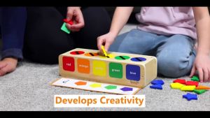 Wooden Baby shape Sorting Toy with Storage Box Educational Block Puzzles Toddler Toys Learning Puzzles Gift for Kids