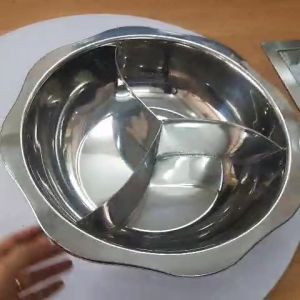 Nồi lẩu inox tròn 3 ngăn nồi bếp từ tròn âm bàn 3 ngăn nồi lẩu bếp từ nhà hàng nồi lẩu bếp từ 3000W giá rẻ