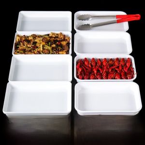 Rectangular Formal Display Plate Chinese Style Adult Dinnerware Pure Color Glazed above Color Miam for Cold Small Cuts And Ducks