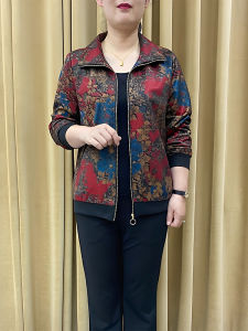 เสื้อแจ็คเก็ตผู้หญิงวัยกลางคนและผู้สูงอายุในฤดูใบไม้ร่วง ทรงหลวม สไตล์ลำลอง ทรงบาง Q2025 เสื้อผ้าทำงานฤดูใบไม้ผลิและฤดูใบไม้ร่วง