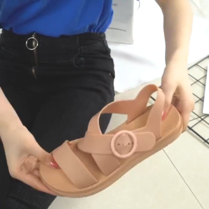 GBS Sandal Gladiator Wanita Tali Silang Polos Nyaman untuk Rumahan