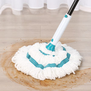 Beautiful Elegant Stainless Steel Self-Winding Water Mop No Hand Wash Rotating Cloth Absorbent Floor Cleaner Home Tool