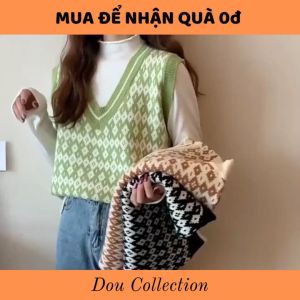 Áo Gile Họa Tiết Vintage Thổ Cẩm Áo Len Không Tay Dáng Ngắn Cá Tính Thời Trang Thu Đông - Mã TA025