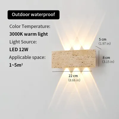 Wabi-sabi LED Wall Lamp Garden Light Stone IP65 Outdoor Waterproof Bedside Retro Sconces Lighting Fixture Home Decoration Indoor