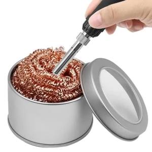 Cleaning Ball Desoldering Soldering Iron Mesh Filter Cleaning Nozzle Tip Copper Wire Cleaner Ball Metal Dross Box Clean Ball