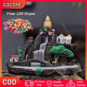 Asap Terjun Tebing Langit Backflow Incense Burner Gratis 120 Dupa Campur Aromaterapi Pengharum Pembakar Dupa Resin Kreatif