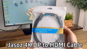 Jasoz  Display Port to HDMI Cable 4K/60hz Audio and Video in Sync  PC Laptop HDTV Projector DP to HDMI Cable