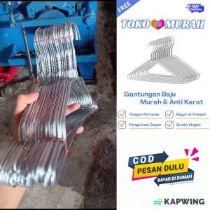 Toko Murah 88 - Gantungan Baju Kawat Isi 60pcs Stainless Anti Karat Murah Hanger Kawat Gratis Ongkir