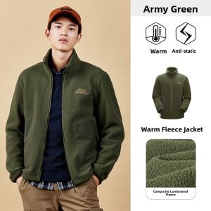 Jeep | Jeep Double-Sided Fleece Jacket Mens Outdoor Casual Thickened Windproof Breathable Warmth Clothing Open Cardigan Style