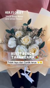 HER.FLORIST 7PCS Buket Bunga Sabun & Bunga Kering: Hadiah Kado Unik