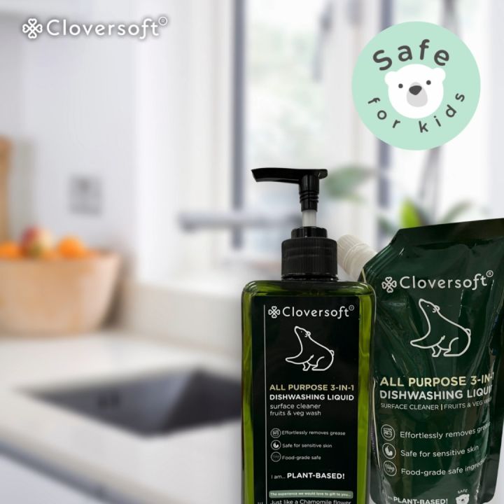 [Buy in Carton!] Cloversoft Multi Purpose 3 in 1 Dishwashing Liquid