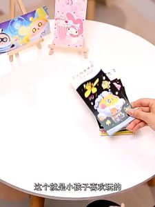 Sanrio Magic Multicolor Scratch Art Painting Paper Card Kit Cartoon Handmade Drawing Scratching Art Book Kids DIY Educational Toys Gifts