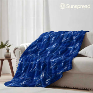 Beast Kingdom | Blue Star Bubble Texture Soft Warm Flannel Blanket Lightweight Cozy Christmas Halloween Home Decor Room